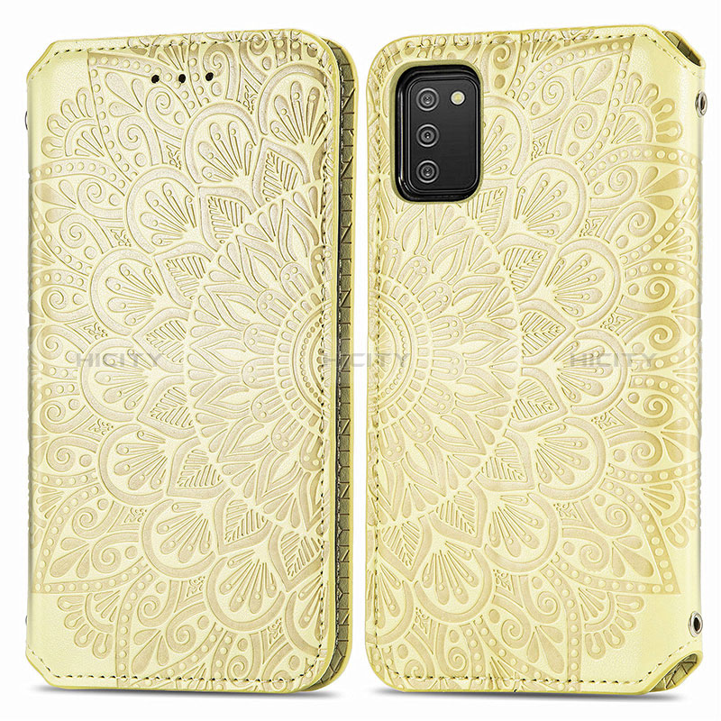 Leather Case Stands Fashionable Pattern Flip Cover Holder S01D for Samsung Galaxy A03s