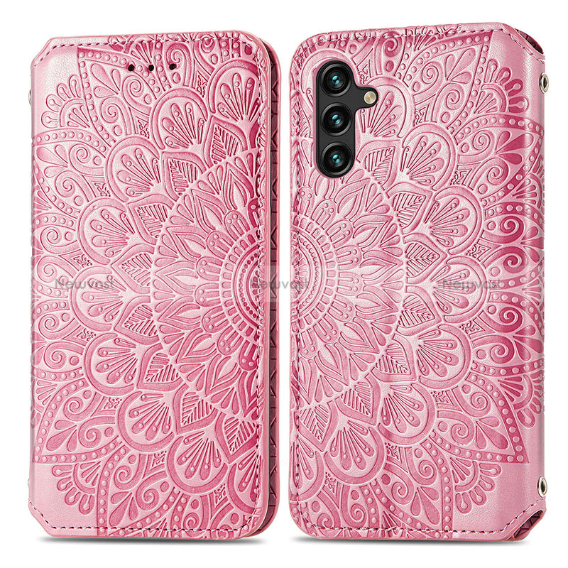 Leather Case Stands Fashionable Pattern Flip Cover Holder S01D for Samsung Galaxy A04s