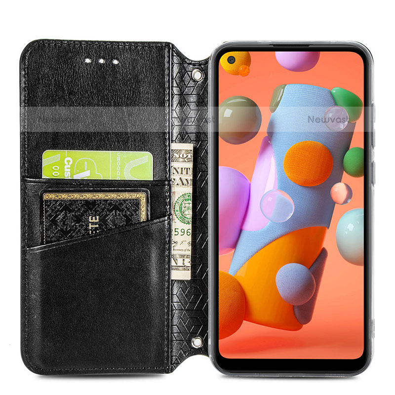 Leather Case Stands Fashionable Pattern Flip Cover Holder S01D for Samsung Galaxy A11