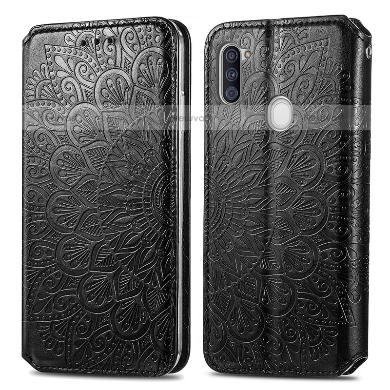 Leather Case Stands Fashionable Pattern Flip Cover Holder S01D for Samsung Galaxy A11