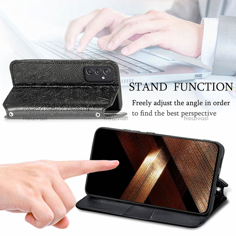 Leather Case Stands Fashionable Pattern Flip Cover Holder S01D for Samsung Galaxy A15 LTE