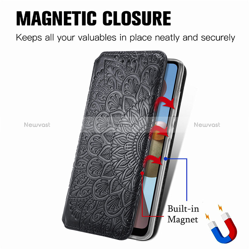 Leather Case Stands Fashionable Pattern Flip Cover Holder S01D for Samsung Galaxy A21s