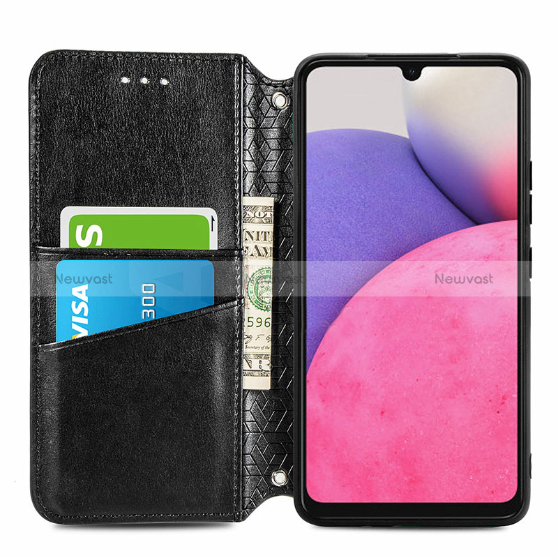 Leather Case Stands Fashionable Pattern Flip Cover Holder S01D for Samsung Galaxy A33 5G