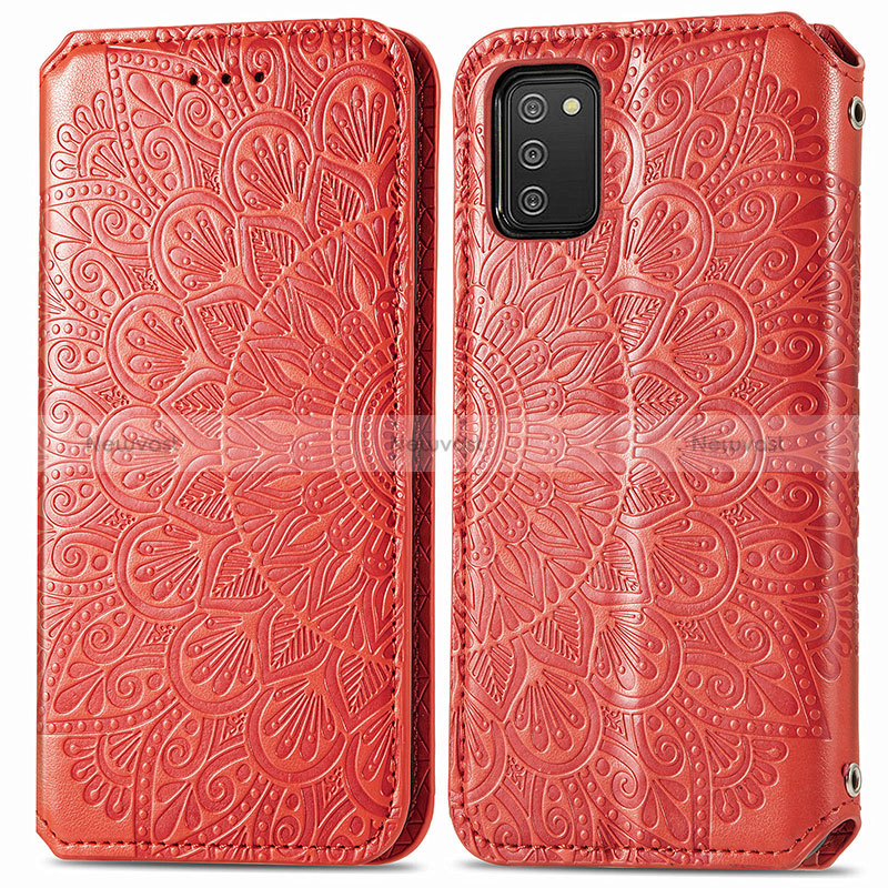 Leather Case Stands Fashionable Pattern Flip Cover Holder S01D for Samsung Galaxy F02S SM-E025F