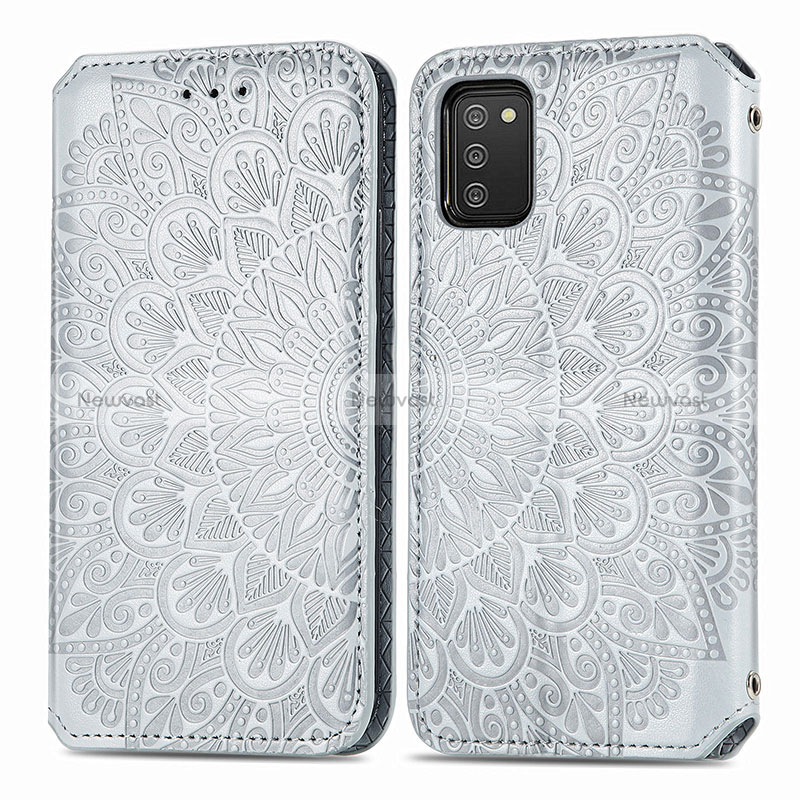 Leather Case Stands Fashionable Pattern Flip Cover Holder S01D for Samsung Galaxy F02S SM-E025F