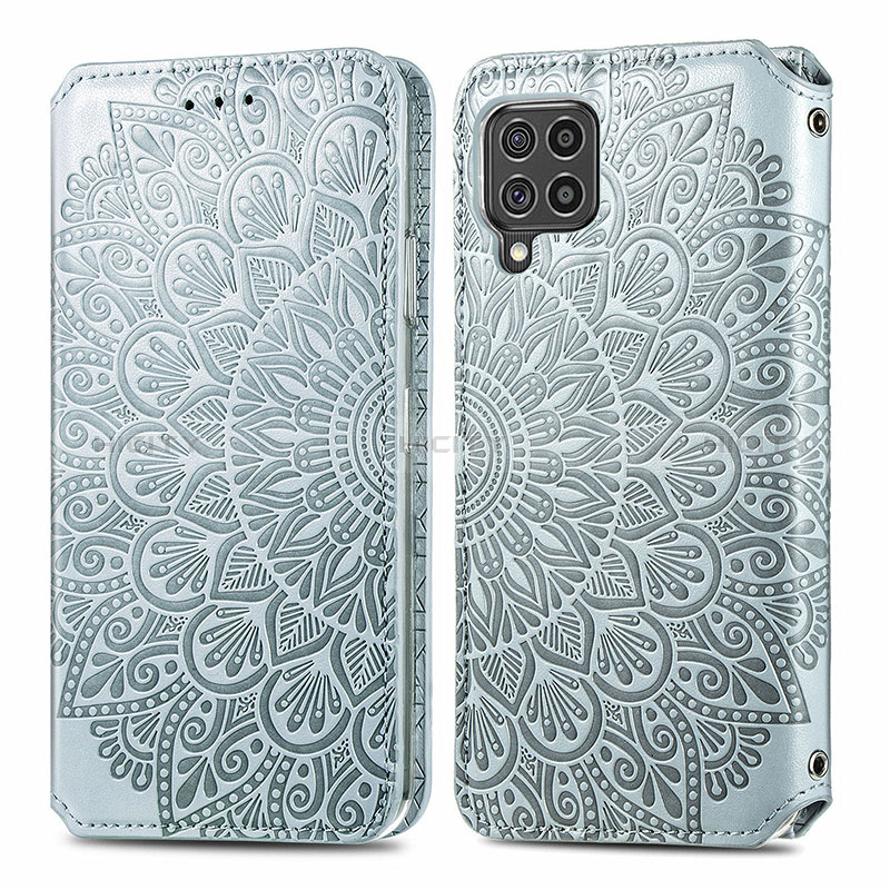 Leather Case Stands Fashionable Pattern Flip Cover Holder S01D for Samsung Galaxy F62 5G