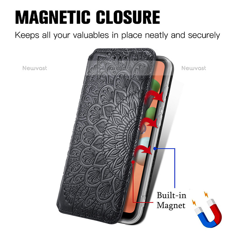 Leather Case Stands Fashionable Pattern Flip Cover Holder S01D for Samsung Galaxy M11