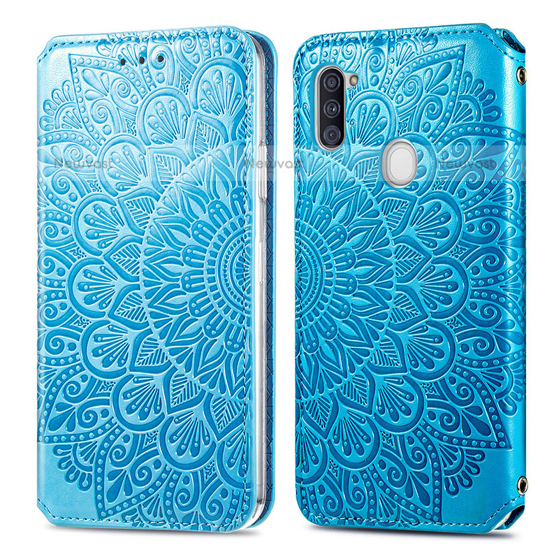 Leather Case Stands Fashionable Pattern Flip Cover Holder S01D for Samsung Galaxy M11