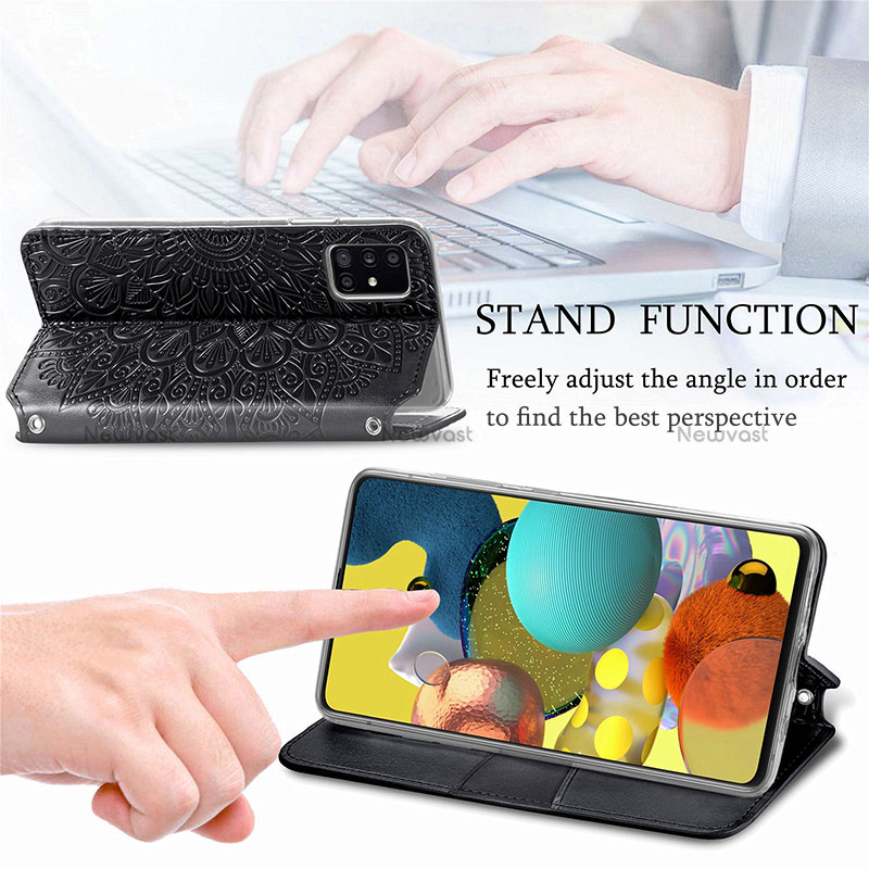 Leather Case Stands Fashionable Pattern Flip Cover Holder S01D for Samsung Galaxy M40S