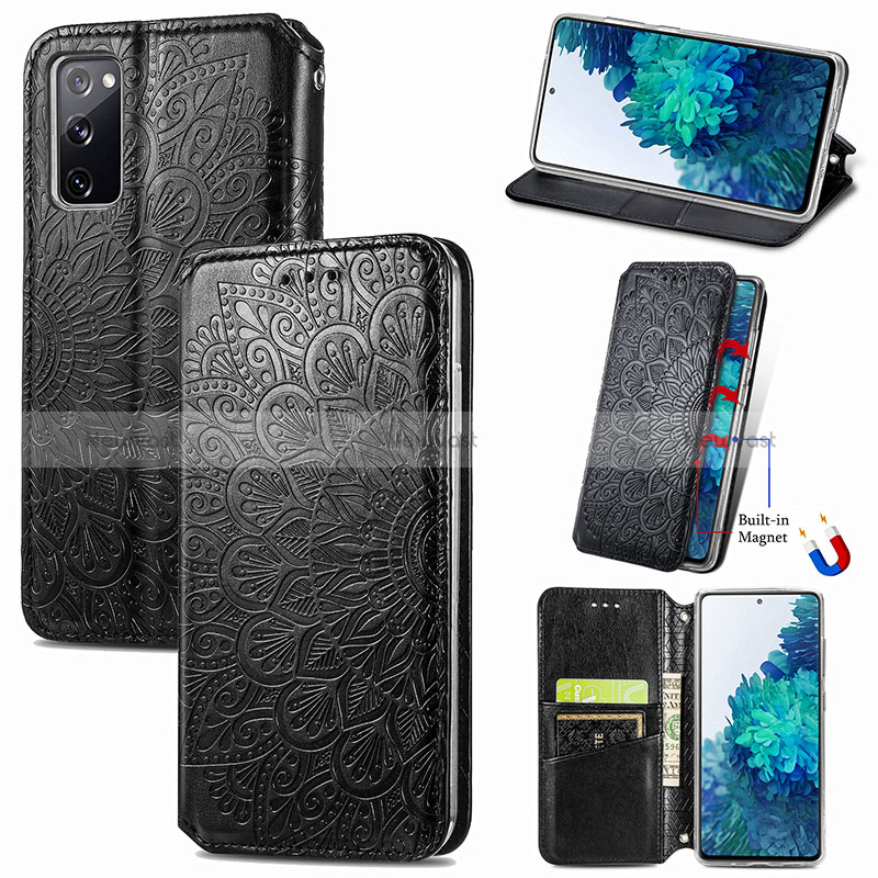 Leather Case Stands Fashionable Pattern Flip Cover Holder S01D for Samsung Galaxy S20 FE (2022) 5G