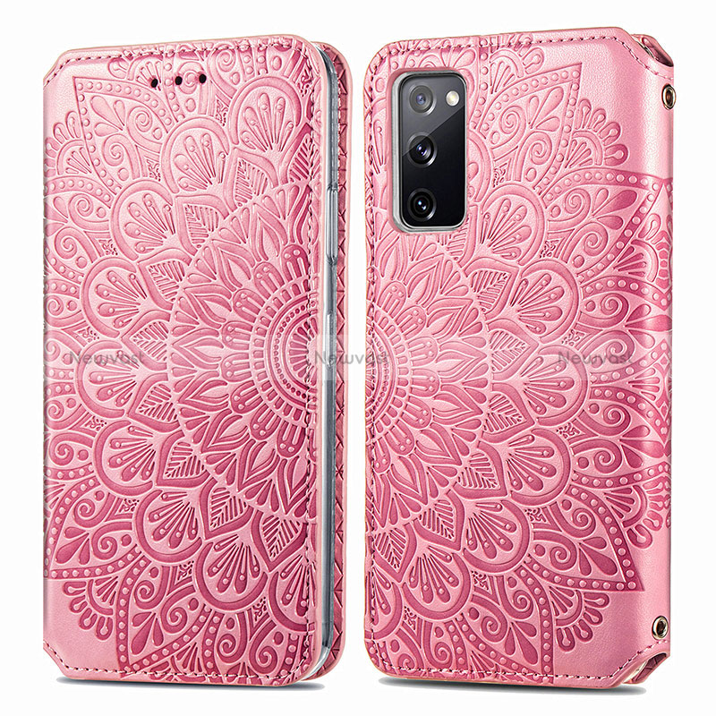 Leather Case Stands Fashionable Pattern Flip Cover Holder S01D for Samsung Galaxy S20 FE 5G