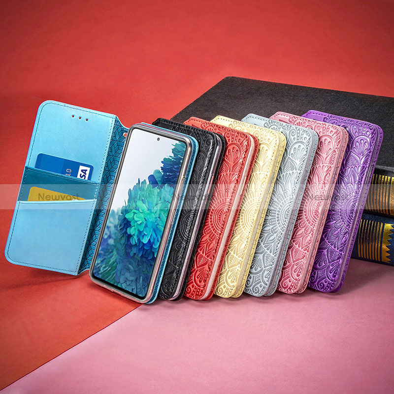 Leather Case Stands Fashionable Pattern Flip Cover Holder S01D for Samsung Galaxy S20 FE 5G