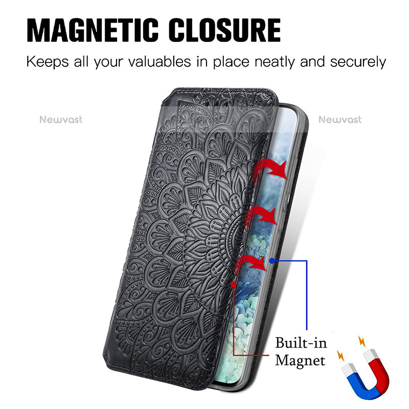 Leather Case Stands Fashionable Pattern Flip Cover Holder S01D for Samsung Galaxy S20 Ultra 5G