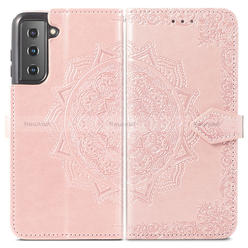 Leather Case Stands Fashionable Pattern Flip Cover Holder S01D for Samsung Galaxy S22 Plus 5G