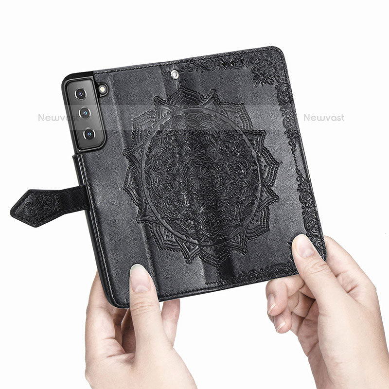 Leather Case Stands Fashionable Pattern Flip Cover Holder S01D for Samsung Galaxy S23 Plus 5G