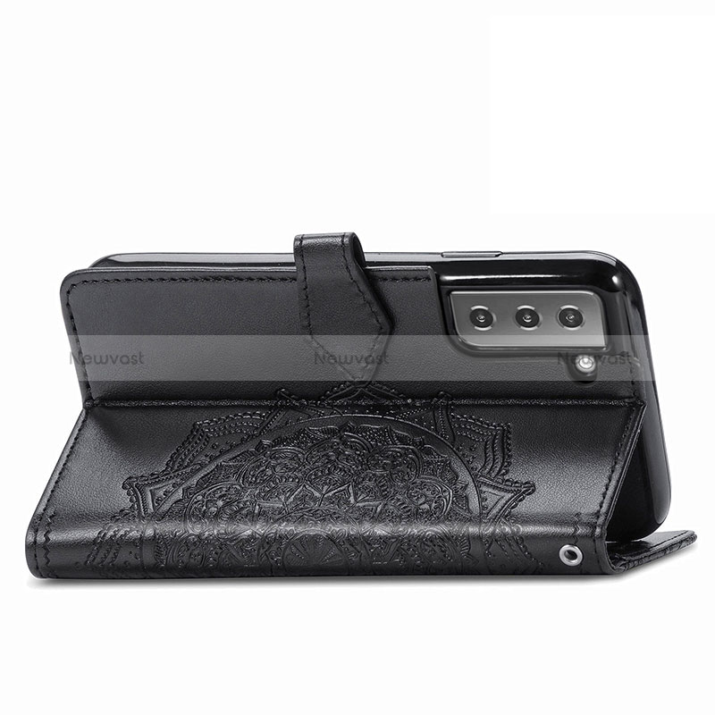 Leather Case Stands Fashionable Pattern Flip Cover Holder S01D for Samsung Galaxy S24 Plus 5G