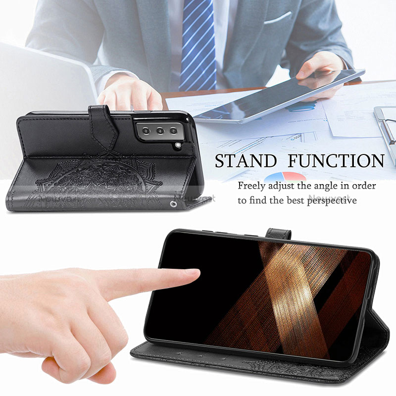 Leather Case Stands Fashionable Pattern Flip Cover Holder S01D for Samsung Galaxy S24 Plus 5G