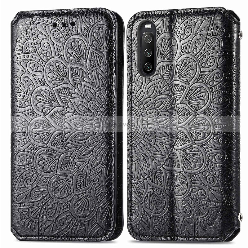 Leather Case Stands Fashionable Pattern Flip Cover Holder S01D for Sony Xperia 10 III SOG04