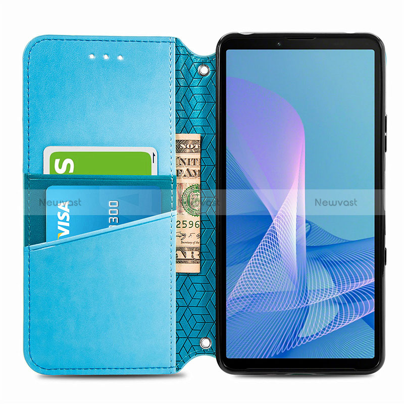 Leather Case Stands Fashionable Pattern Flip Cover Holder S01D for Sony Xperia 10 III SOG04