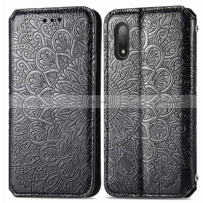 Leather Case Stands Fashionable Pattern Flip Cover Holder S01D for Sony Xperia Ace II SO-41B
