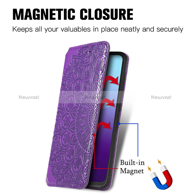 Leather Case Stands Fashionable Pattern Flip Cover Holder S01D for Vivo V20 (2021)