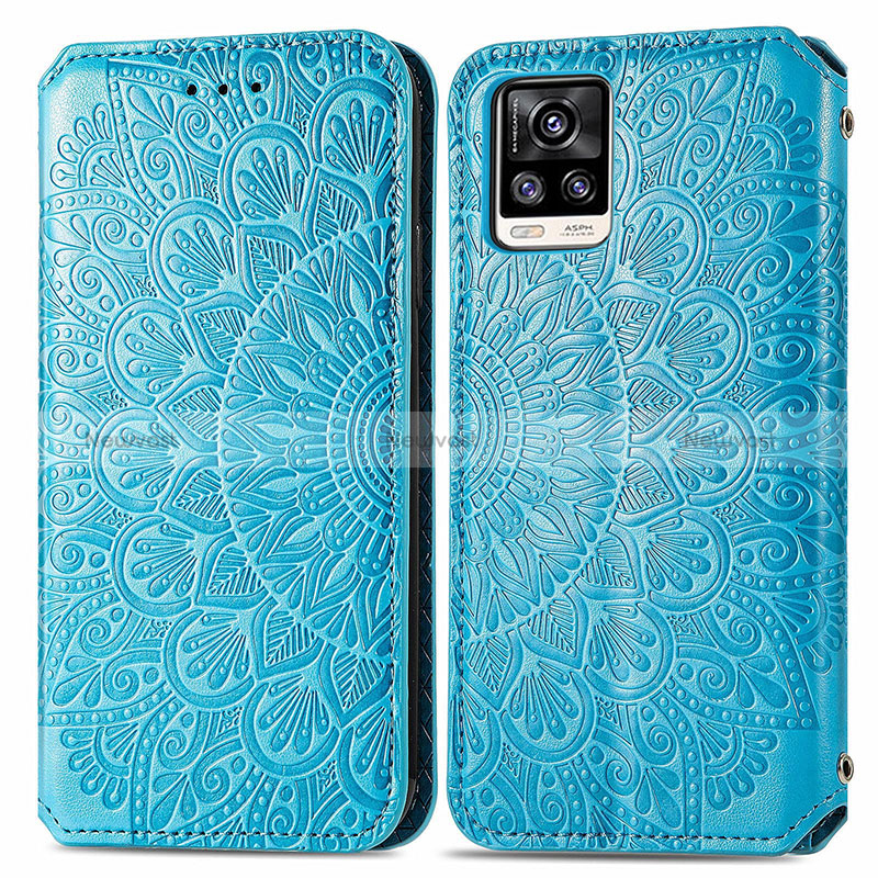 Leather Case Stands Fashionable Pattern Flip Cover Holder S01D for Vivo V20