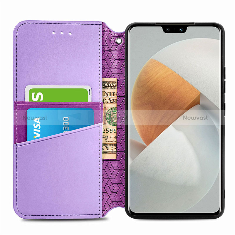 Leather Case Stands Fashionable Pattern Flip Cover Holder S01D for Vivo V23 Pro 5G