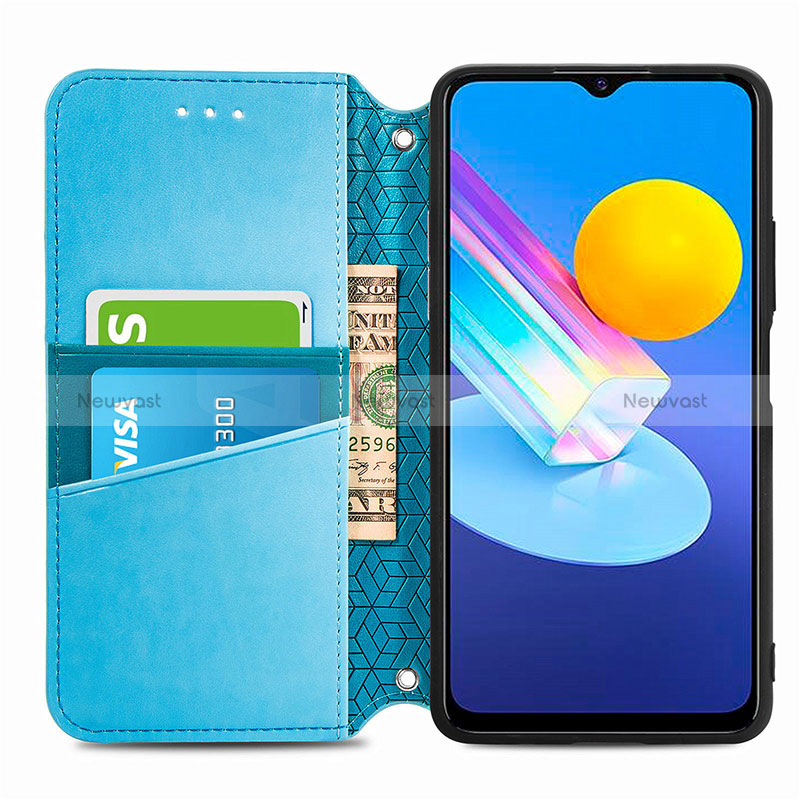 Leather Case Stands Fashionable Pattern Flip Cover Holder S01D for Vivo Y75s 5G