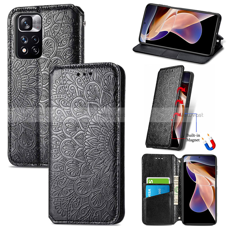 Leather Case Stands Fashionable Pattern Flip Cover Holder S01D for Xiaomi Mi 11i 5G (2022)