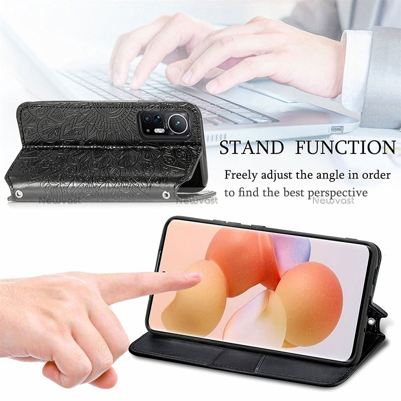 Leather Case Stands Fashionable Pattern Flip Cover Holder S01D for Xiaomi Mi 11T Pro 5G