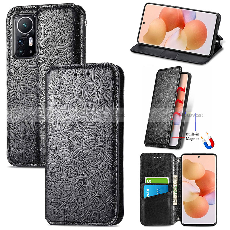 Leather Case Stands Fashionable Pattern Flip Cover Holder S01D for Xiaomi Mi 11T Pro 5G