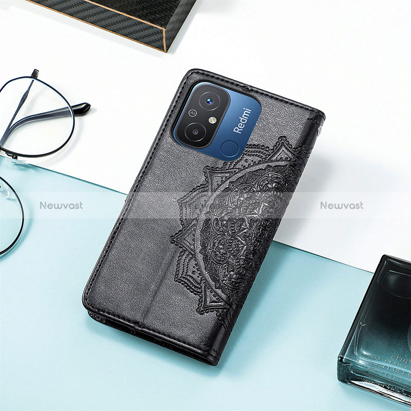 Leather Case Stands Fashionable Pattern Flip Cover Holder S01D for Xiaomi Poco C55