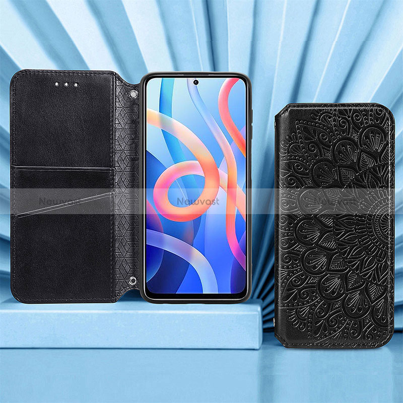 Leather Case Stands Fashionable Pattern Flip Cover Holder S01D for Xiaomi Poco M4 Pro 5G