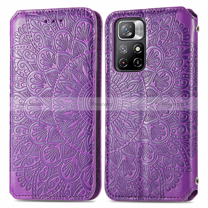 Leather Case Stands Fashionable Pattern Flip Cover Holder S01D for Xiaomi Poco M4 Pro 5G