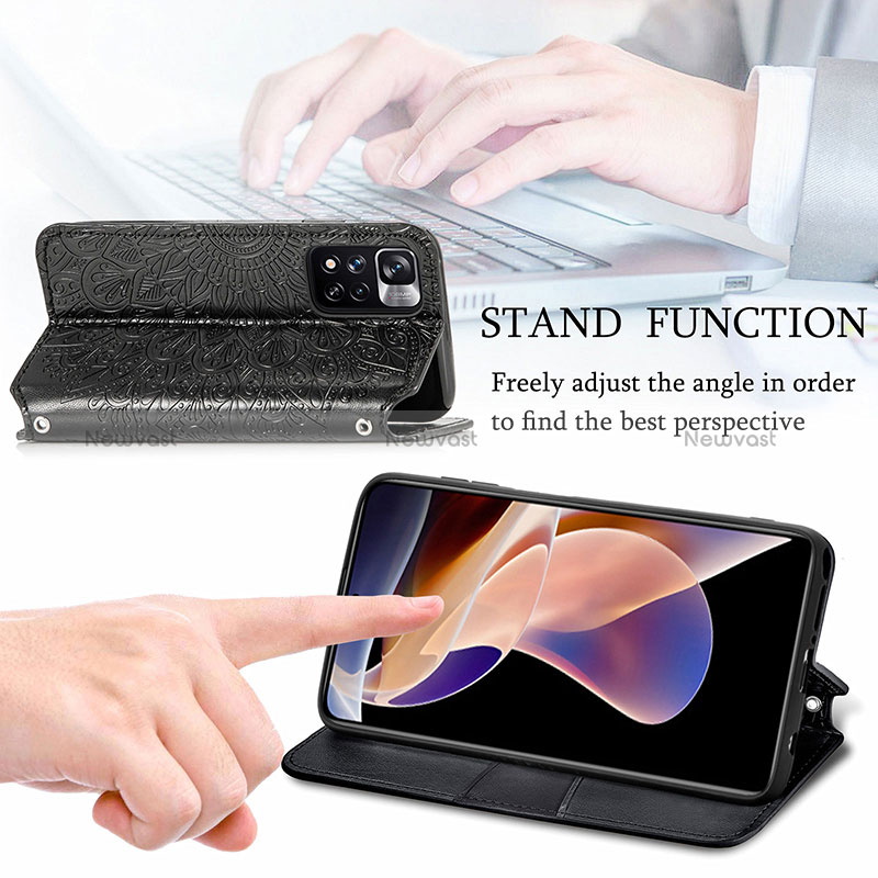 Leather Case Stands Fashionable Pattern Flip Cover Holder S01D for Xiaomi Poco X4 NFC