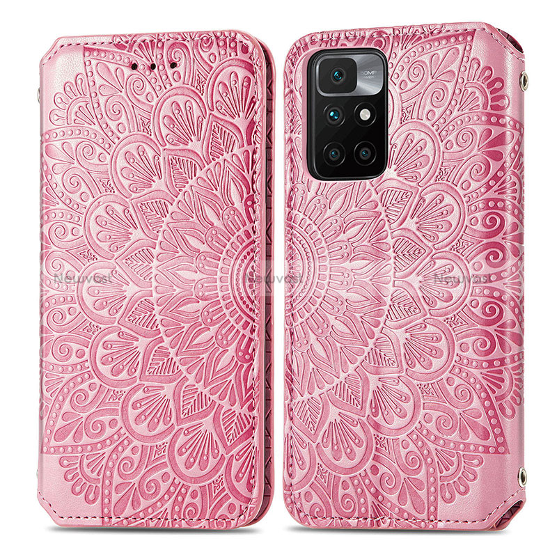 Leather Case Stands Fashionable Pattern Flip Cover Holder S01D for Xiaomi Redmi 10 4G