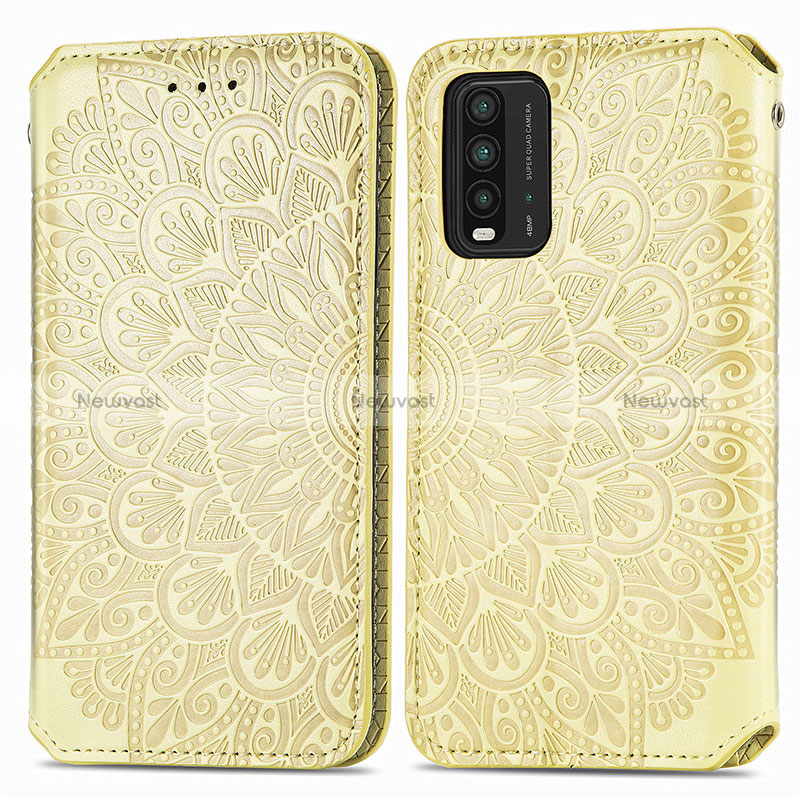 Leather Case Stands Fashionable Pattern Flip Cover Holder S01D for Xiaomi Redmi 9 Power