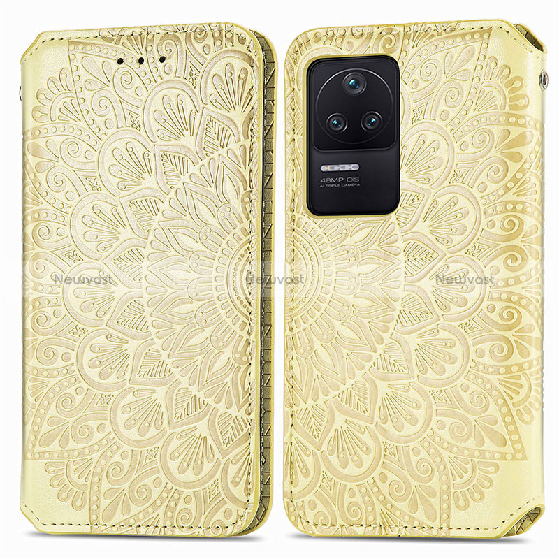 Leather Case Stands Fashionable Pattern Flip Cover Holder S01D for Xiaomi Redmi K40S 5G