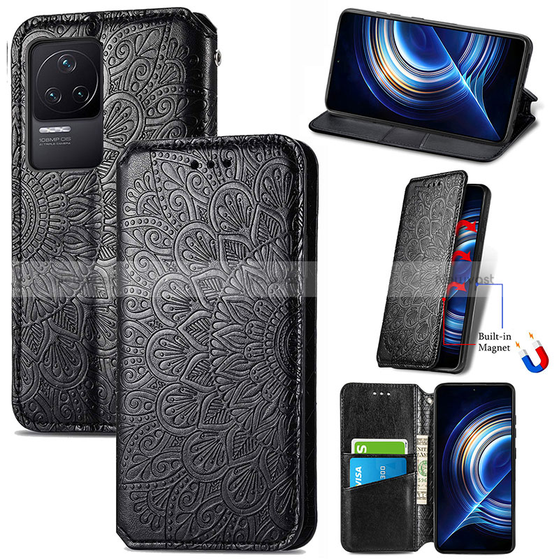 Leather Case Stands Fashionable Pattern Flip Cover Holder S01D for Xiaomi Redmi K50 5G