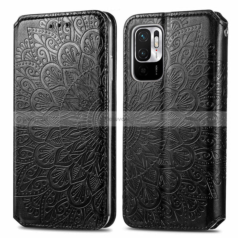 Leather Case Stands Fashionable Pattern Flip Cover Holder S01D for Xiaomi Redmi Note 10 5G