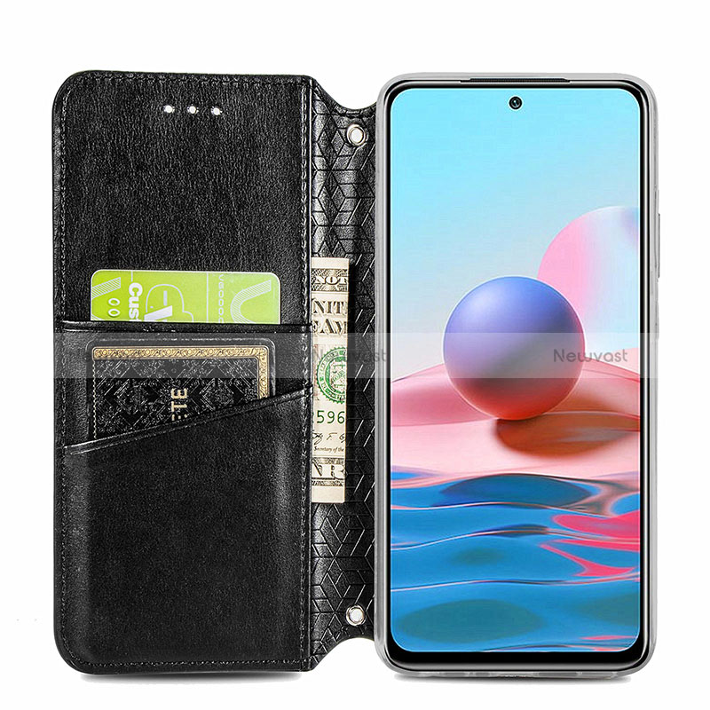 Leather Case Stands Fashionable Pattern Flip Cover Holder S01D for Xiaomi Redmi Note 10 JE 5G