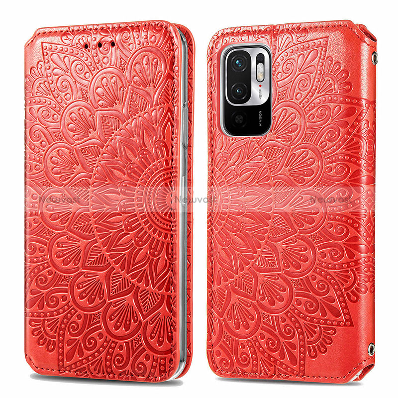 Leather Case Stands Fashionable Pattern Flip Cover Holder S01D for Xiaomi Redmi Note 10 JE 5G