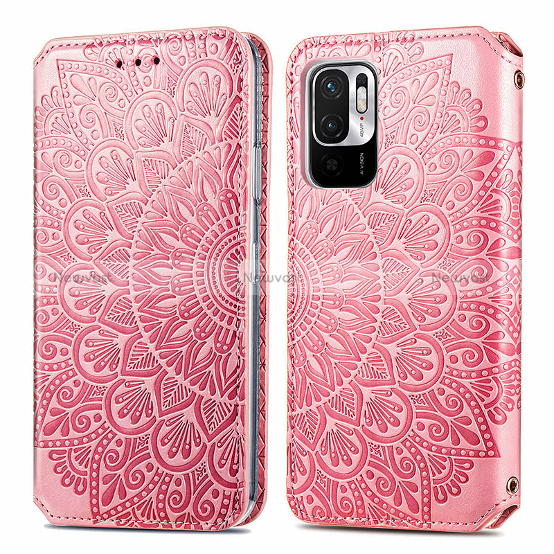 Leather Case Stands Fashionable Pattern Flip Cover Holder S01D for Xiaomi Redmi Note 10 JE 5G