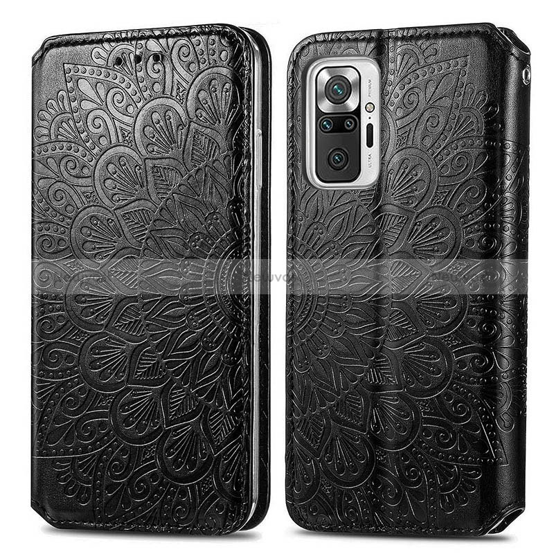 Leather Case Stands Fashionable Pattern Flip Cover Holder S01D for Xiaomi Redmi Note 10 Pro 4G