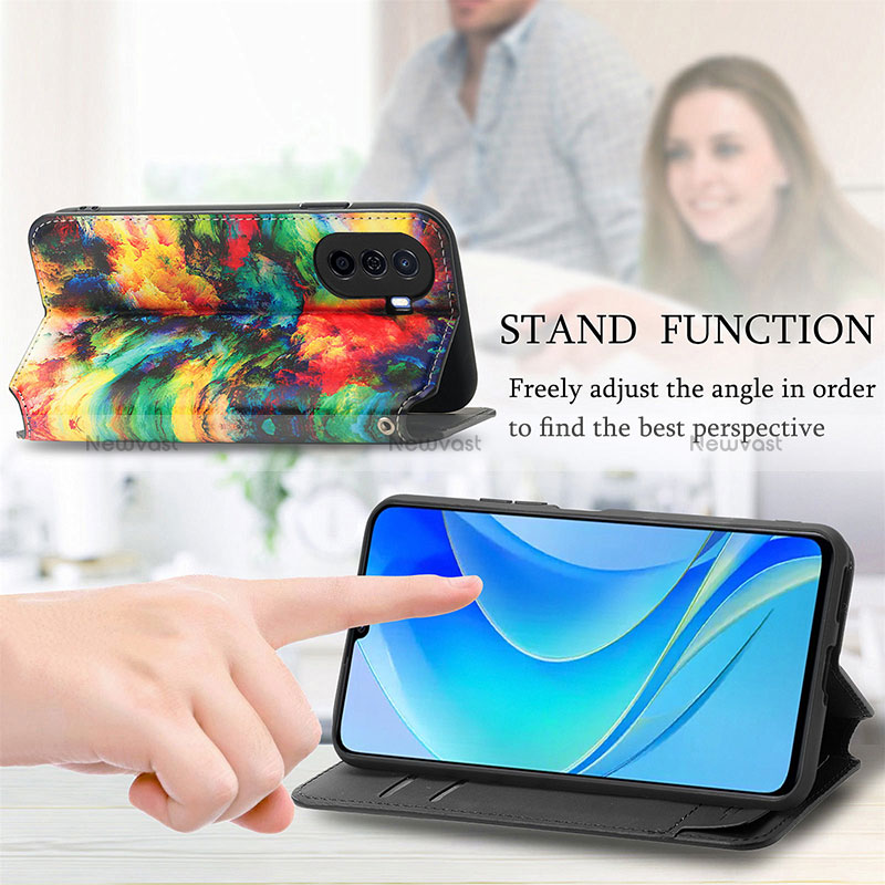 Leather Case Stands Fashionable Pattern Flip Cover Holder S02D for Huawei Enjoy 50