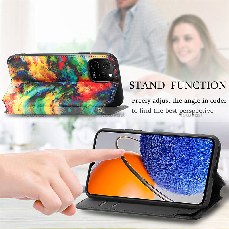 Leather Case Stands Fashionable Pattern Flip Cover Holder S02D for Huawei Enjoy 50z