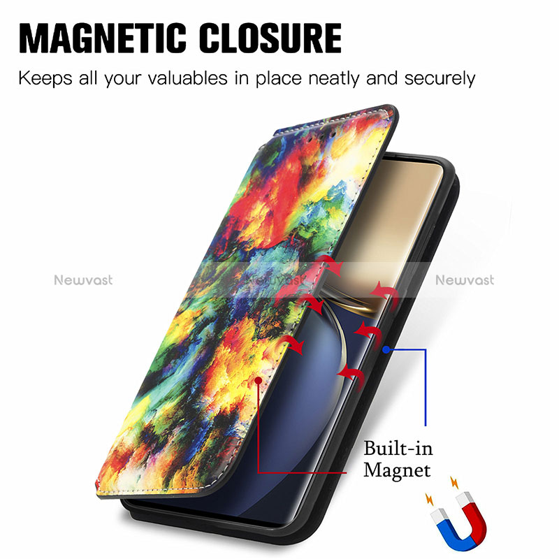 Leather Case Stands Fashionable Pattern Flip Cover Holder S02D for Huawei Honor Magic3 5G