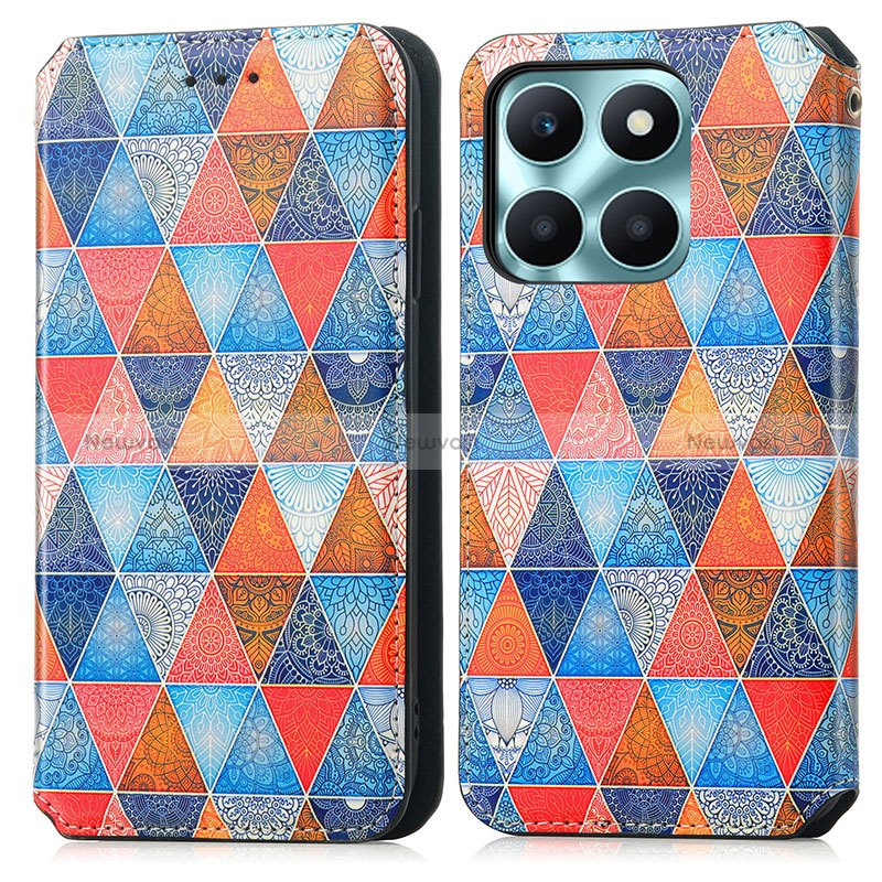 Leather Case Stands Fashionable Pattern Flip Cover Holder S02D for Huawei Honor X8b