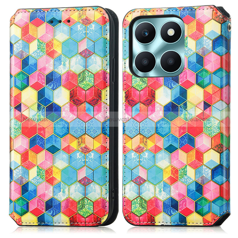 Leather Case Stands Fashionable Pattern Flip Cover Holder S02D for Huawei Honor X8b