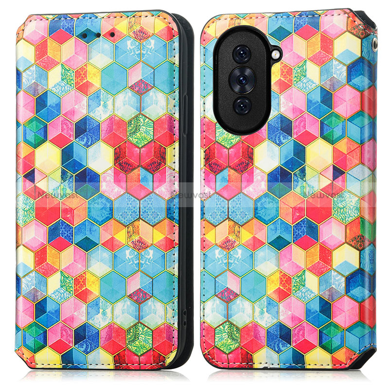 Leather Case Stands Fashionable Pattern Flip Cover Holder S02D for Huawei Nova 10